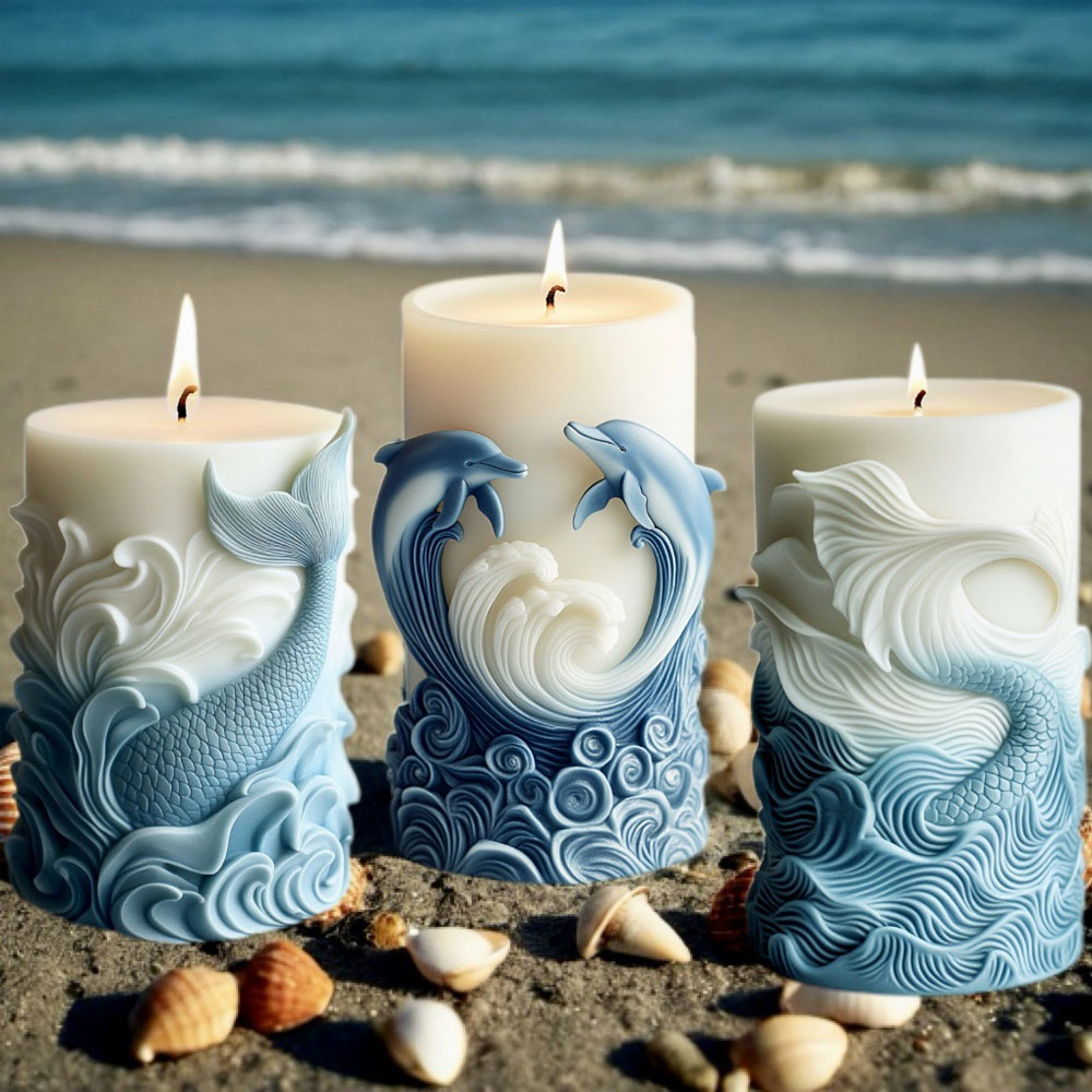 Resin Ocean Wave Mold - Molde de vela de silicona con