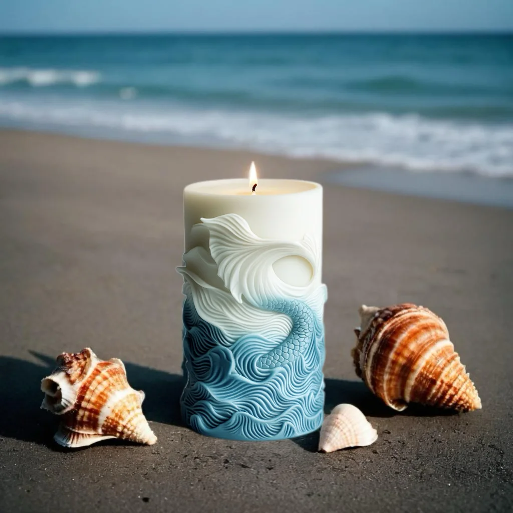 DIY ola de mar espuma vela cil - Resin Ocean Wave Mold reseña y precio